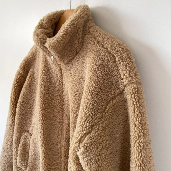 Levi's Sherpa Fleece Soft Jacket Coat Sesame Brown Tan Sz Small - Picture 6 of 9